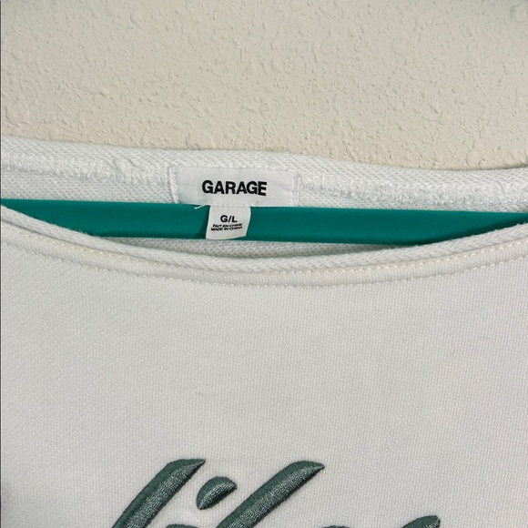 Garage Boatneck California Oceanside Club Embroidered Sweatshirt Women’s size Lg - Picture 3 of 10